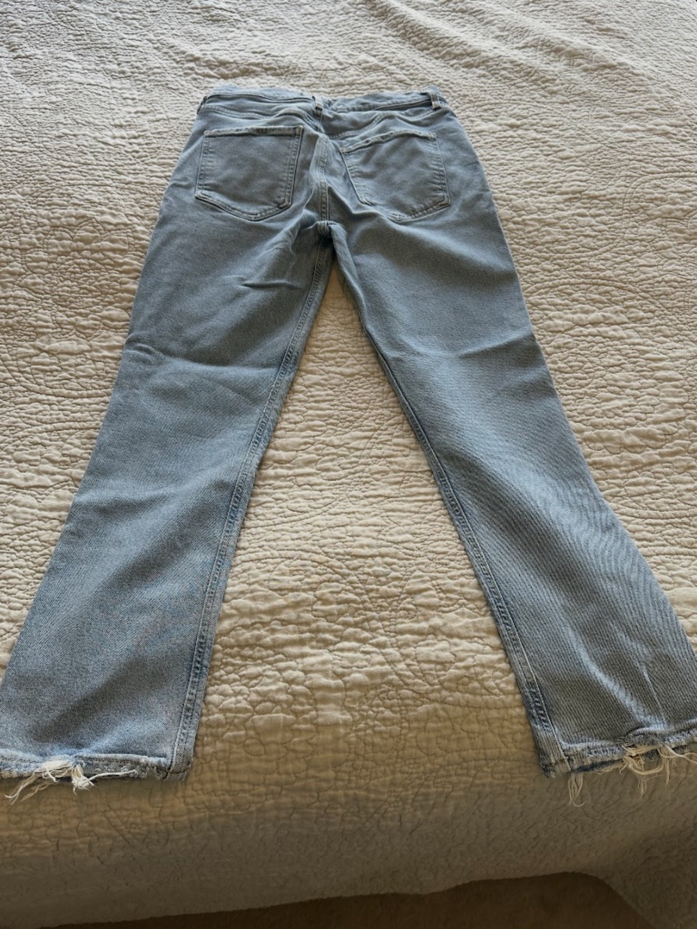 AGOLDE Light Wash Button Fly Raw Hem Jeans Size 26
